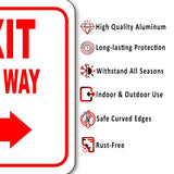EXIT THIS WAY DIRECTIONAL RED 8 Arrow Variations Metal Aluminum composite sign