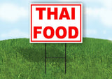 THAI FOOD RED WHITE Yard Sign Road with Stand LAWN SIGN