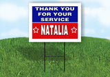 NATALIA THANK YOU SERVICE 18 in x 24 in Yard Sign Road Sign with Stand