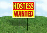 Hostess WANTED RED YELLOW Plastic Yard Sign ROAD SIGN with Stand