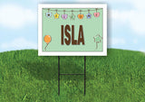 ISLA WELCOME BABY GREEN  18 in x 24 in Yard Sign Road Sign with Stand