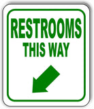 RESTROOMS THIS WAY DIRECTIONAL GREEN 8 Arrow Variations Aluminum composite sign