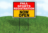 SPORTS REGISTRATION RED GOLD FALL Yard Sign with Stand LAWN SIGN
