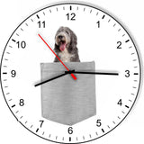 Bearded Collie In Your Pocket Puppy Dog kitchen living room Wall Clock