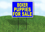 Boxer PUPPIES FOR SALE YELLOW BLUE Yard Sign Road with Stand LAWN SIGN