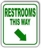 RESTROOMS THIS WAY DIRECTIONAL GREEN 8 Arrow Variations Aluminum composite sign