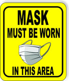 FACE COVER MUST BE WORN IN THIS AREA VIRUS INFECTION Aluminum composite sign