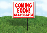 Coming soon  Red Border Yard Sign Road with Stand LAWN SIGN