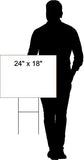 AX throwing left arrow picture  18 in x 24 in Yard Sign Road Sign with Stand