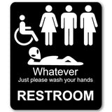 funny bathroom sign 8 1/2 X 10 RESTROOM SIGN Aluminum NEW An alien men women