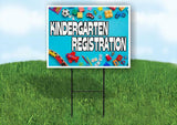 KINDERGARTEN REGISRATION BLUE BACKGROUND Yard Sign Road with Stand LAWN SIGN