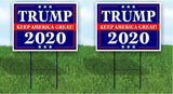 2 Pack TRUMP KEEP AMERICA GREAT POLITICAL Yard Sign ROAD SIGN w stands 18"x24"