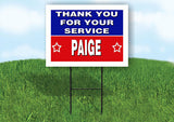 PAIGE THANK YOU SERVICE 18 in x 24 in Yard Sign Road Sign with Stand