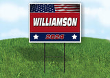 WILLIAMSON FLAG RED 2024 18inx24in Yard Road Sign w/ Stand