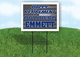 EMMETT POLICE RETIREMENT  18 in x 24 in Yard Sign Road Sign With Stand
