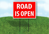 ROAD IS OPEN RED Plastic Yard Sign ROAD SIGN with Stand