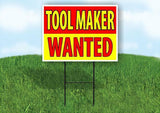 Tool Maker  DRIVER WANTED RED AND YELLOW Yard Sign Road with Stand LAWN SIGN