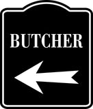 Butcher Left Arrow BLACK  Aluminum Composite Sign