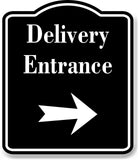 Delivery Entrance Right Arrow BLACK Aluminum Composite Sign