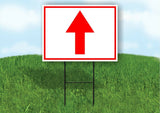 UP arrow red Yard Sign Road with Stand LAWN SIGN Single sided