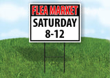 flea market 8-12 red and black Plastic Yard Sign ROAD SIGN with Stand