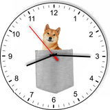 Shiba Inu In Your Pocket Dog kitchen living room Wall Clock