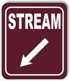 STREAM DIRECTIONAL 45 DEGREES DOWN LEFT ARROW CAMPING Aluminum composite sign