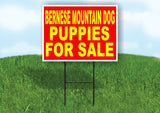 Bernese Mountain Dog PUPPIES FOR SALE YELLOW Yard Sign Road with Stand LAWN SIGN