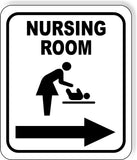 NURSING ROOM RIGHT ARROW BLACK Metal Aluminum composite sign