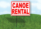 CANOE RENTAL RED WHITE Yard Sign Road with Stand LAWN SIGN