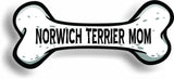 Dog Mom Norwich Terrier Bone Car Magnet Bumper Sticker 3"x7"