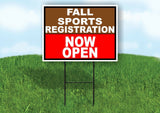 SPORTS REGISTRATION BROWN RED FALL Yard Sign with Stand LAWN SIGN
