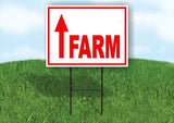 FARM STRAIGHT arrow red Yard Sign with Stand LAWN SIGN