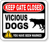 KEEP GATE CLOSED VICIOUS DOGS  Aluminum composite sign