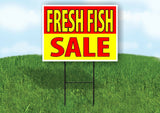 FRESH FISH SEAFOOD SALE RED YELLOW Yard Sign Road with Stand LAWN SIGN