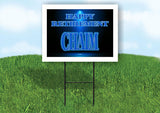 CHAIM RETIREMENT BLUE 18 in x 24 in Yard Sign Road Sign with Stand