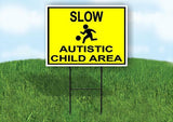 slow BLIND child area Yard Sign Road with Stand LAWN SIGN