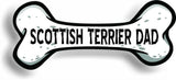 Dog Dad Scottish Terrier Bone Car Magnet Bumper Sticker 3"x7"