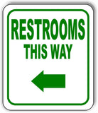 RESTROOMS THIS WAY DIRECTIONAL GREEN 8 Arrow Variations Aluminum composite sign