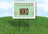 NIKO WELCOME BABY GREEN  18 in x 24 in Yard Sign Road Sign with Stand