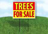 TREES FOR SALE RED YELLOW Plastic Yard Sign ROAD SIGN with Stand