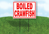 BOILED CRAWFISH SEAFOOD RED WHITE Yard Sign with Stand LAWN SIGN