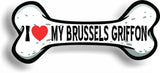 I Love My Brussels Griffon Car Magnet Bumper Sticker 3"x7"