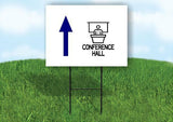 CONFERENCE HALL BLUE ARROW STRAIGHT Yard Sign with Stand LAWN SIGN