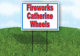Fireworks Catherine Wheels RED WHITE AND BLUE 18inx24in Yard  Road Sign w/ Stand