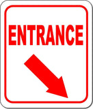 ENTRANCE DIRECTIONAL RED 8 Arrow Variations Metal Aluminum composite sign