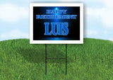 LUIS RETIREMENT BLUE 18 in x 24 in Yard Sign Road Sign with Stand