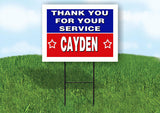 CAYDEN THANK YOU SERVICE 18 in x 24 in Yard Sign Road Sign with Stand