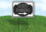 GUEST PARKING RIGHT ARROW BLACK TAG Yard Sign with Stand LAWN SIGN