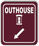 OUTHOUSE DIRECTIONAL ARROW TRAIL 8 Variations Metal Aluminum composite sign